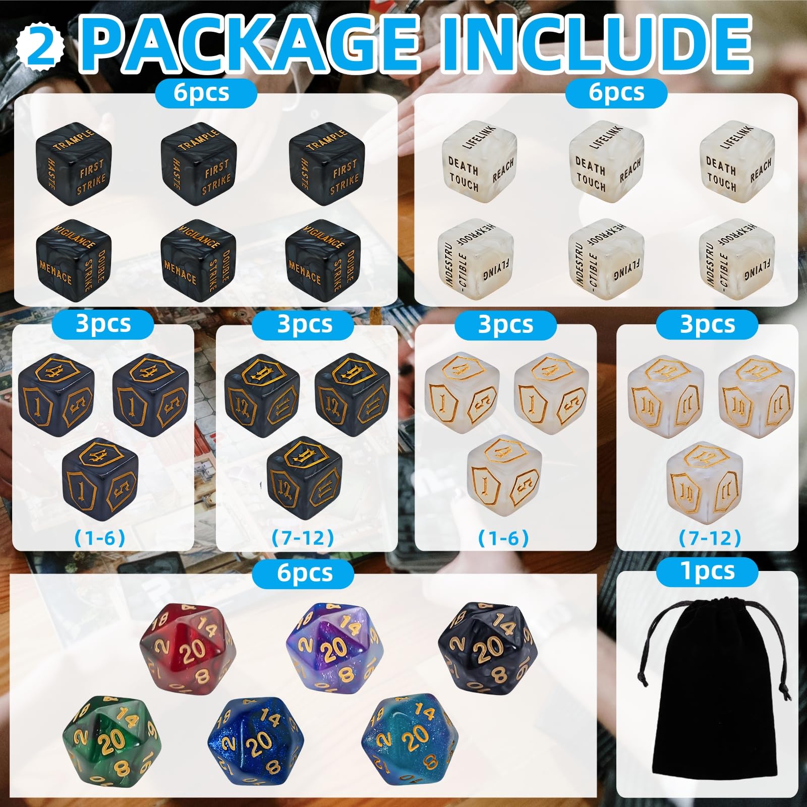 ZEOXUER plus-counter dice track +1 to +6 efficiently.