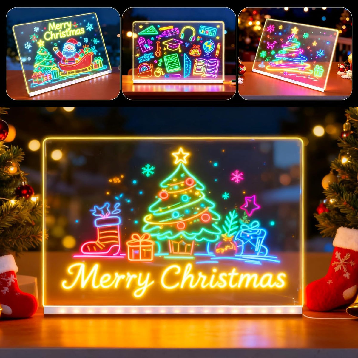 Zerkbiey LED note board colors: vibrant notes with bright, easy-to-see illumination.