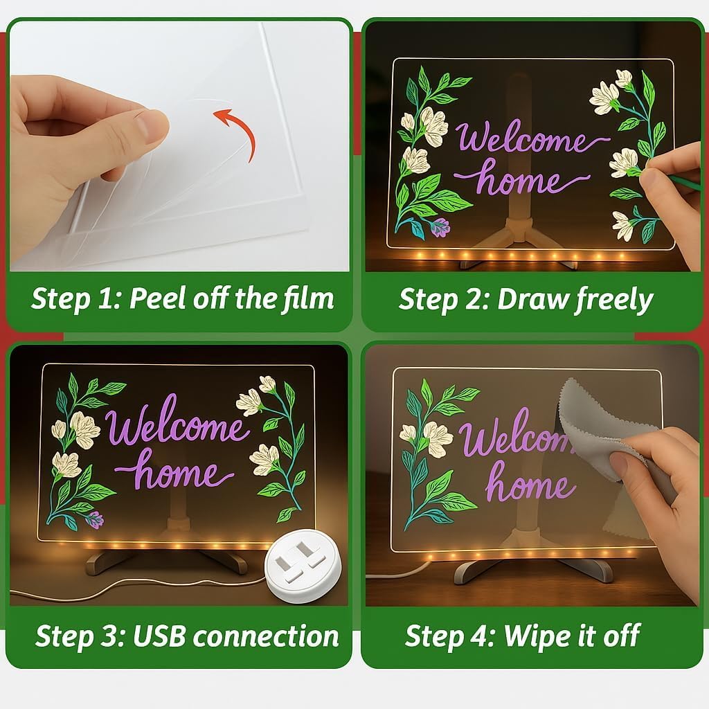 Zerkbiey LED note board gift: ideal for art lovers and creators.