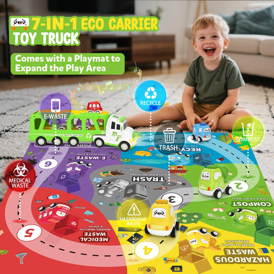 ZERDROFY e-waste truck with cars promotes imaginative sorting play