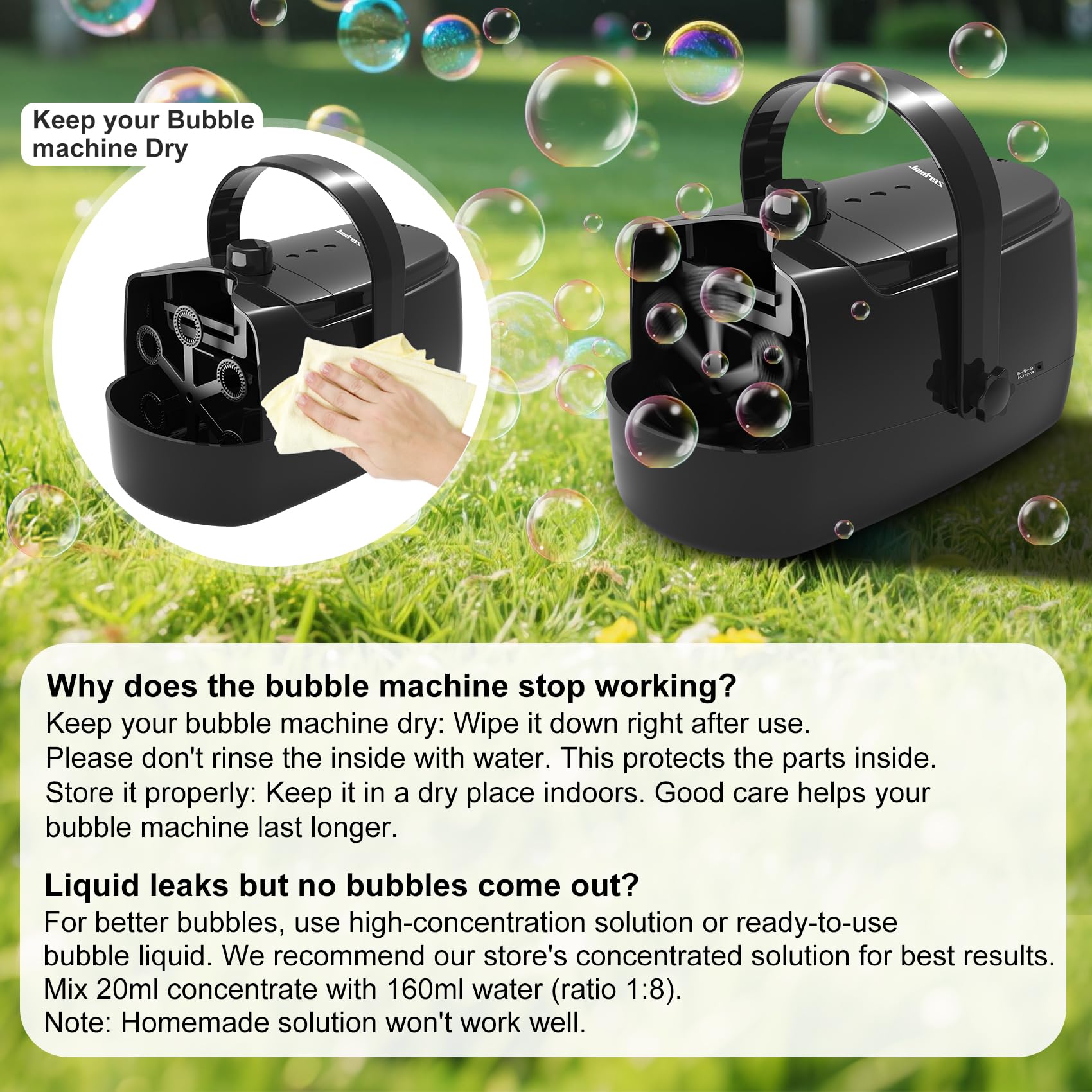 Zerhunt perfect for birthdays and garden events with dreamy bubble ambiance.