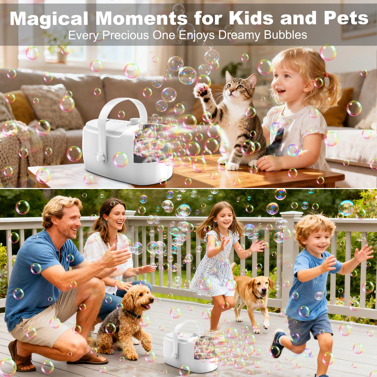 Zerhunt bubble machine suitable for indoor and outdoor parties and events.