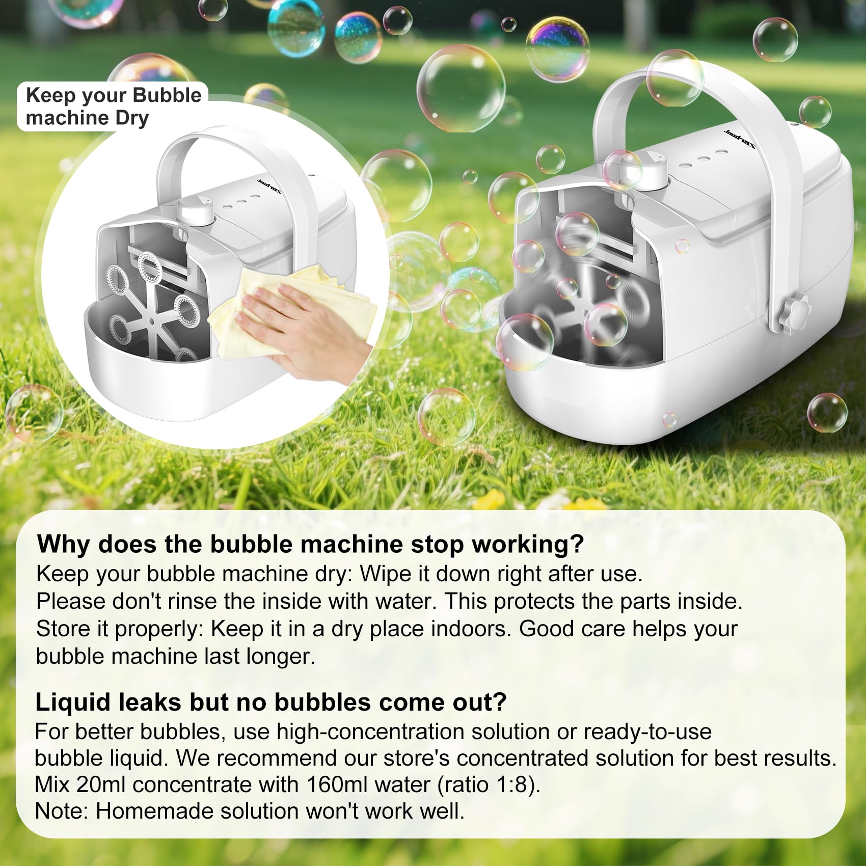 Zerhunt bubble machine makes a perfect gift for kids and pets.