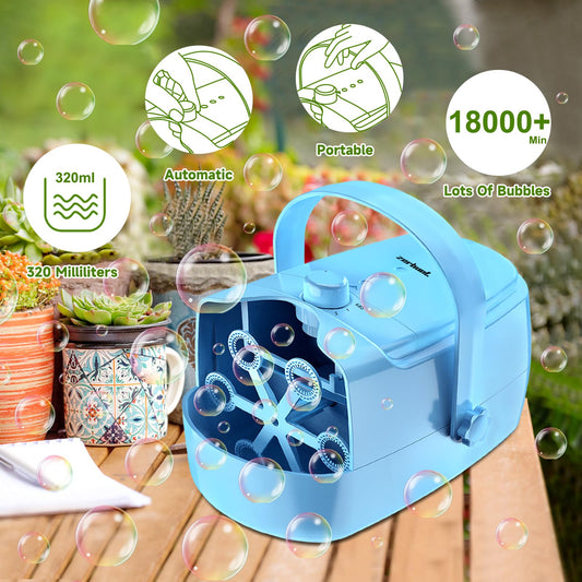 Zerhunt bubble machine used in wedding setup for festive bubbles.