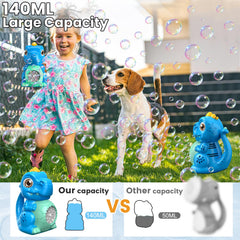 Zerhunt bubble stream action demonstrates continuous bubbles for kids' play.