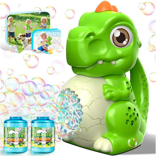 Zerhunt T-Rex bubble machine for outdoor play with colorful bubbles