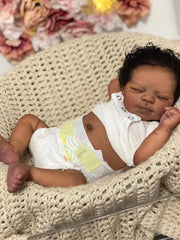 Zero Pam black reborn doll 18in full body shows lifelike skin tone for nurturing play.