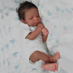 Zero Pam reborn Black boy with rooted hair offers lifelike realism for imaginative pretend play.