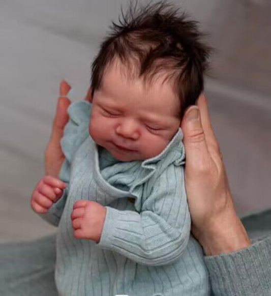 Zero Pam reborn toddler doll with hand-implanted hair and realistic facial details for lifelike play