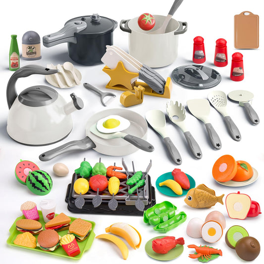 Zero Zoo 105Pcs kitchen toy setup promotes imaginative play and role-play skills.