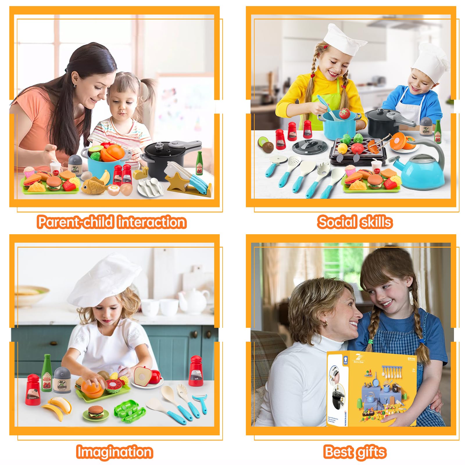 Zero Zoo turquoise kitchen playset supports cooperative play among friends and family.