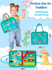 ZEROMX Busy Board with dinosaur backpack buckle for independent dressing skills