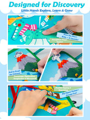 ZEROMX Busy Board featuring shoe-tying activity for toddler coordination