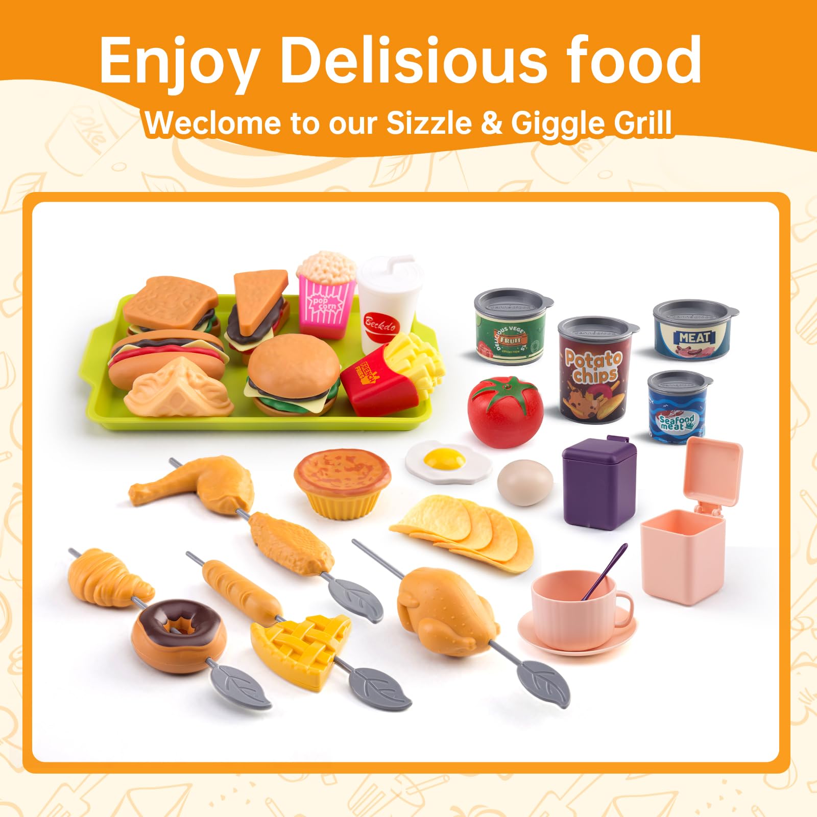 Zero Zoo play money and dishware for service play.