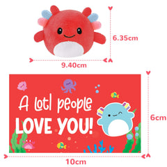Zesua axolotl plush keychains ready for bags or keyrings