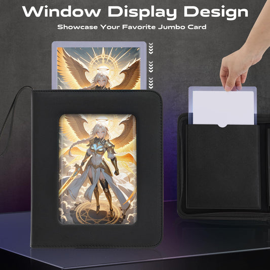 Zettokete jumbo card binder dual-size pages fit L and XL jumbo cards