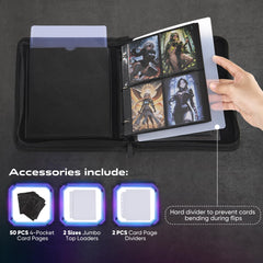 Zettokete jumbo card binder premium leather cover protects cards from dust and spills