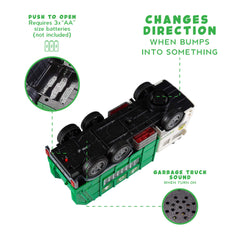 Zetz Brands battery-operated trash truck with button-activated action