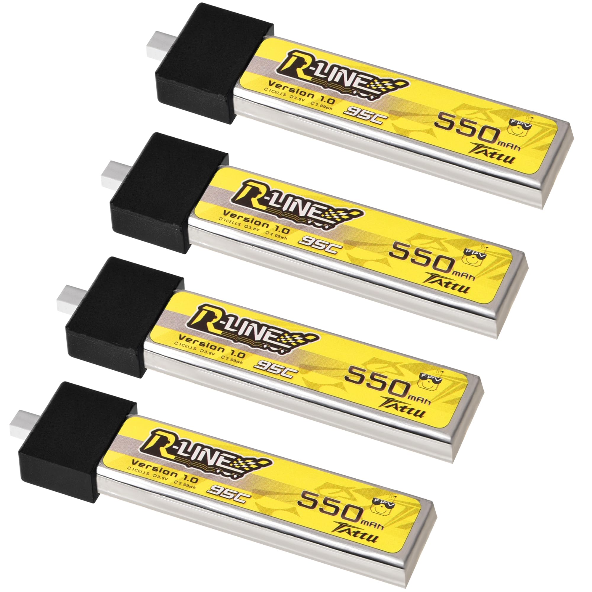 ZEVORO BT2.0 550mAh 1S battery top view for compact FPV power.