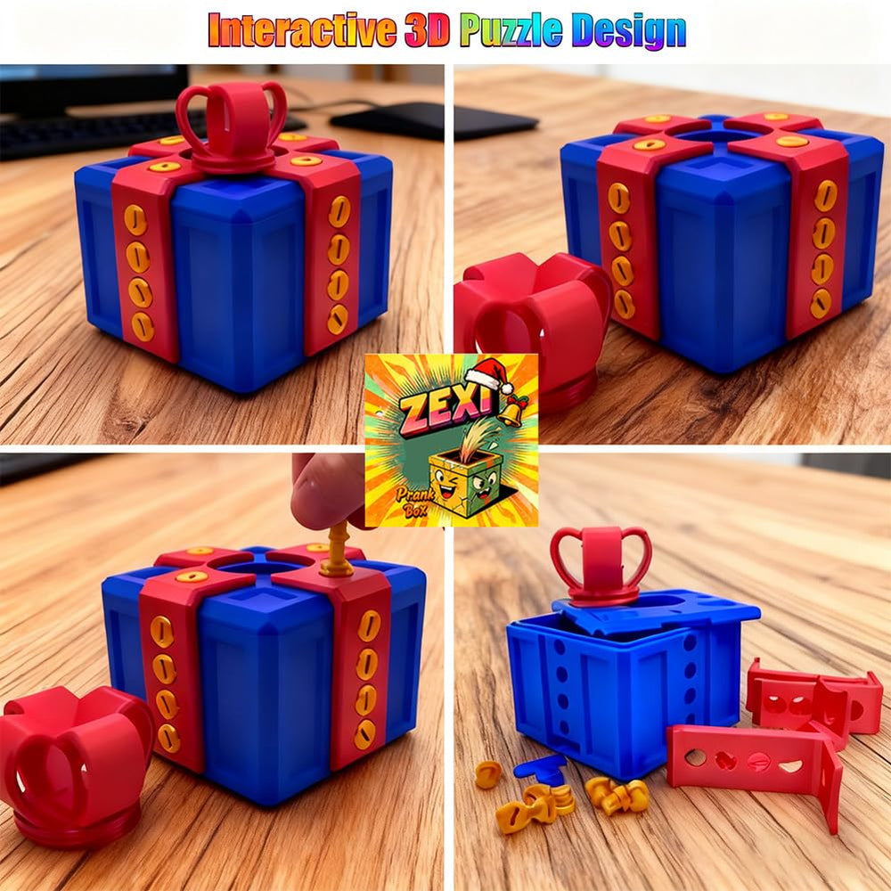 ZEXI Prank Box gag gift creates a humorous unboxing moment.