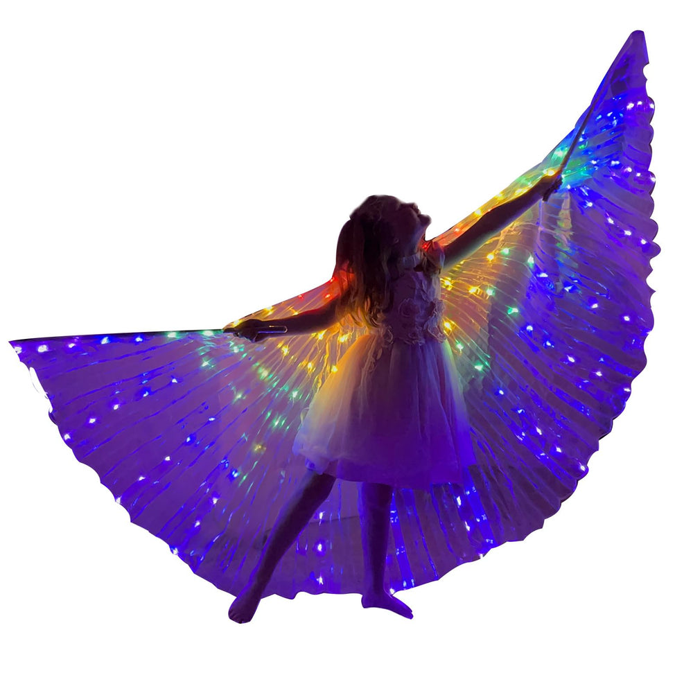 ZFBIRD LED butterfly wings illuminate the stage with vibrant light for performances.
