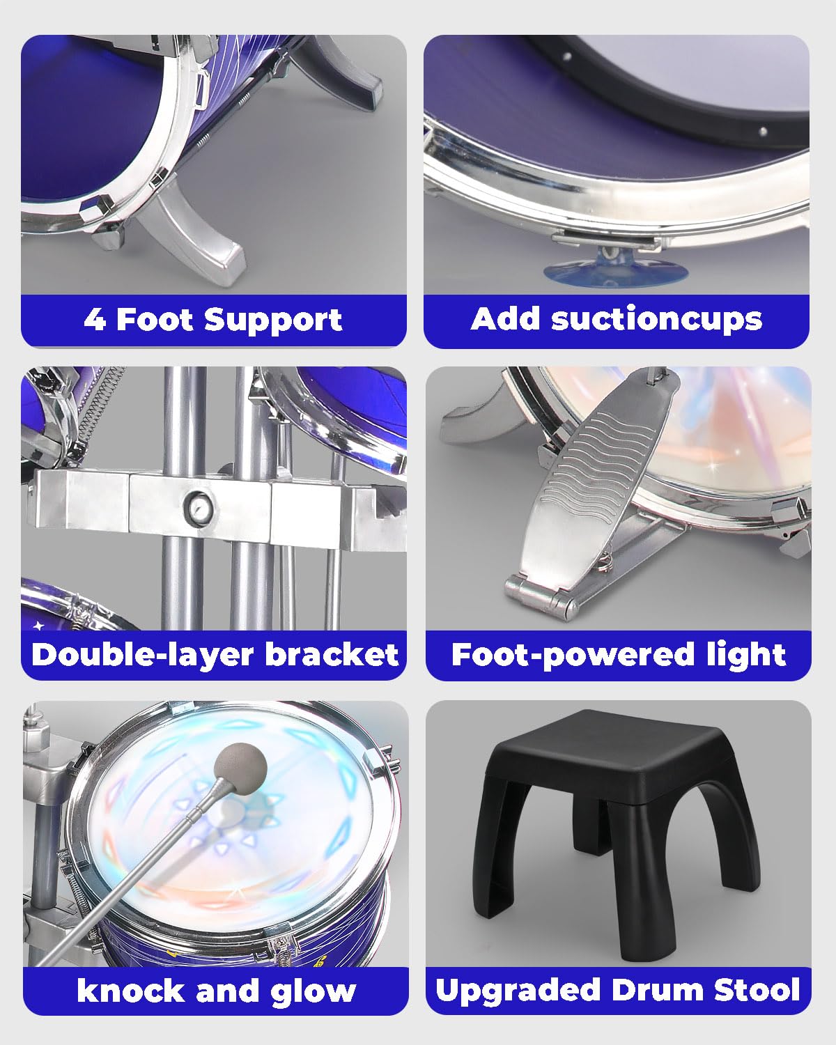 ZFSZSY metallic cymbals add authentic drum texture and visual sparkle.