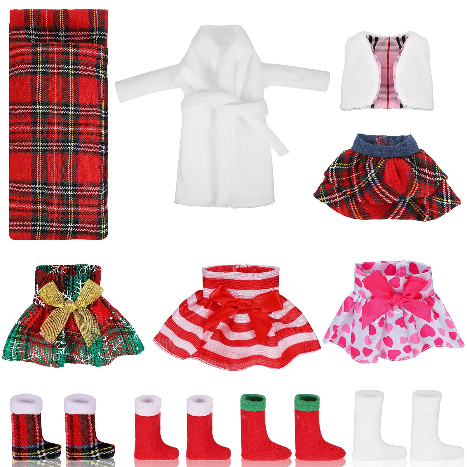 Zhanmai Christmas doll socks provide cozy styling for 18-inch dolls.