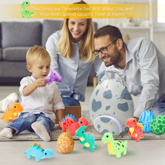 Zhanmai dinosaur plush set on display, great for gifting.