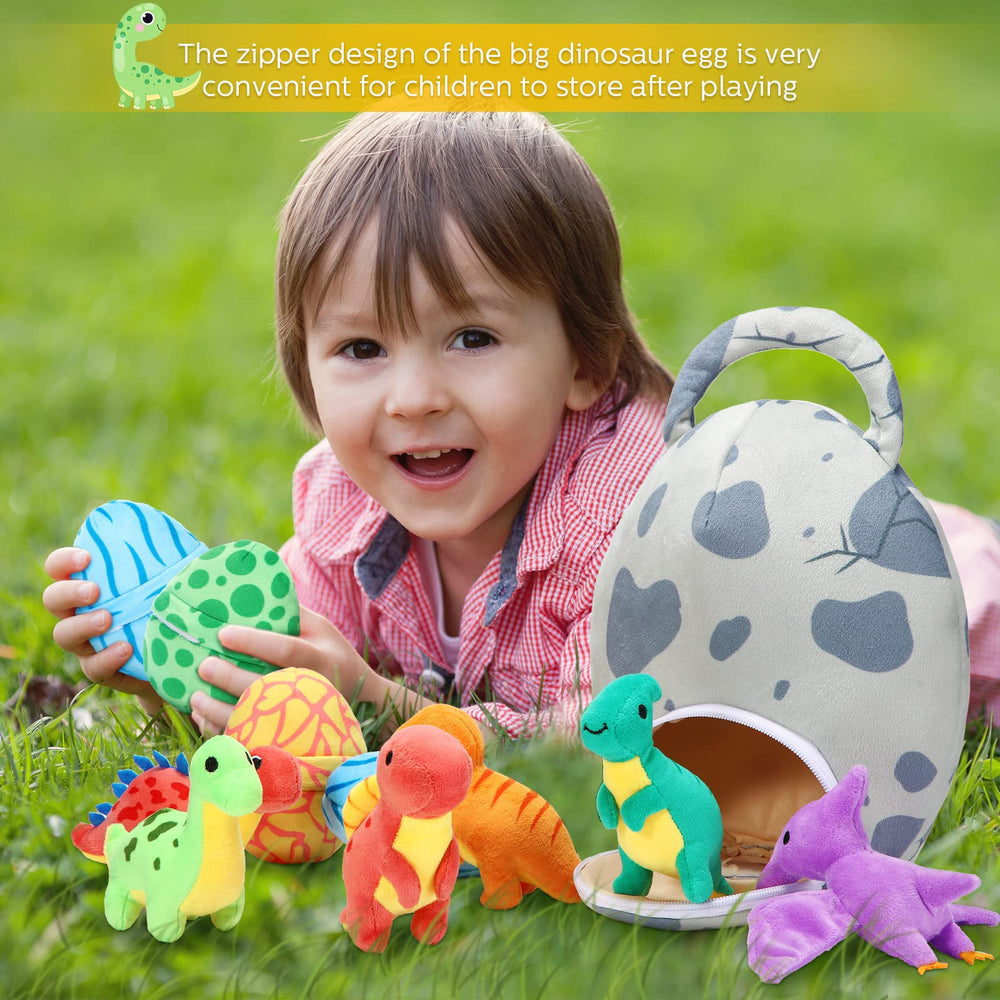 Zhanmai washable dinosaur plush set, easy care for kids.