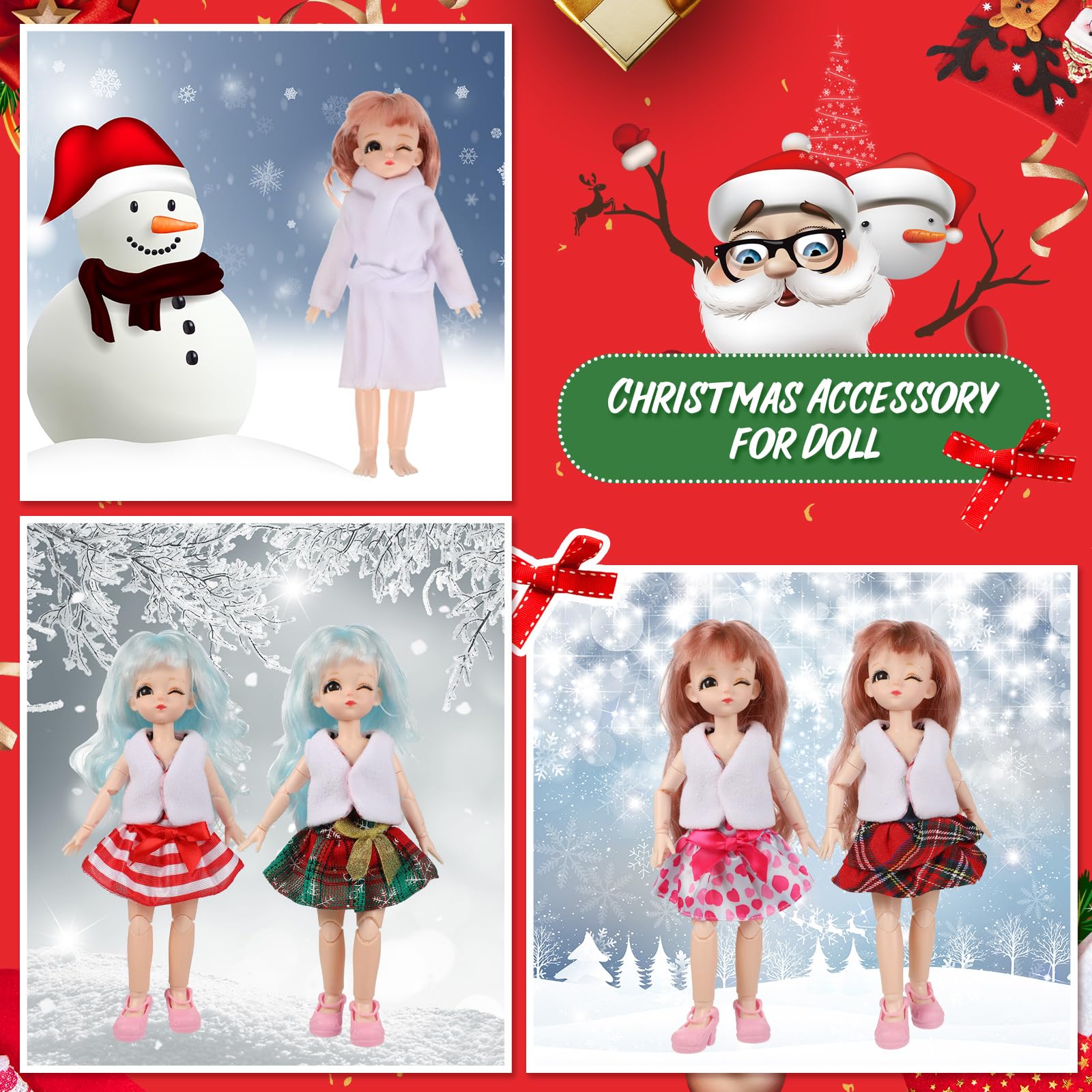 Zhanmai fluffy vest for dolls enhances winter-themed dressing.