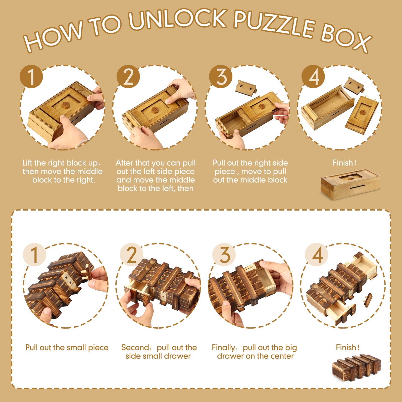 Zhanmai puzzle boxes lovely style inside reveals hidden compartments for curiosity.