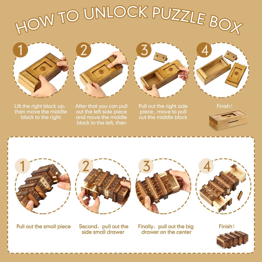 Zhanmai puzzle boxes lovely style inside reveals hidden compartments for curiosity.