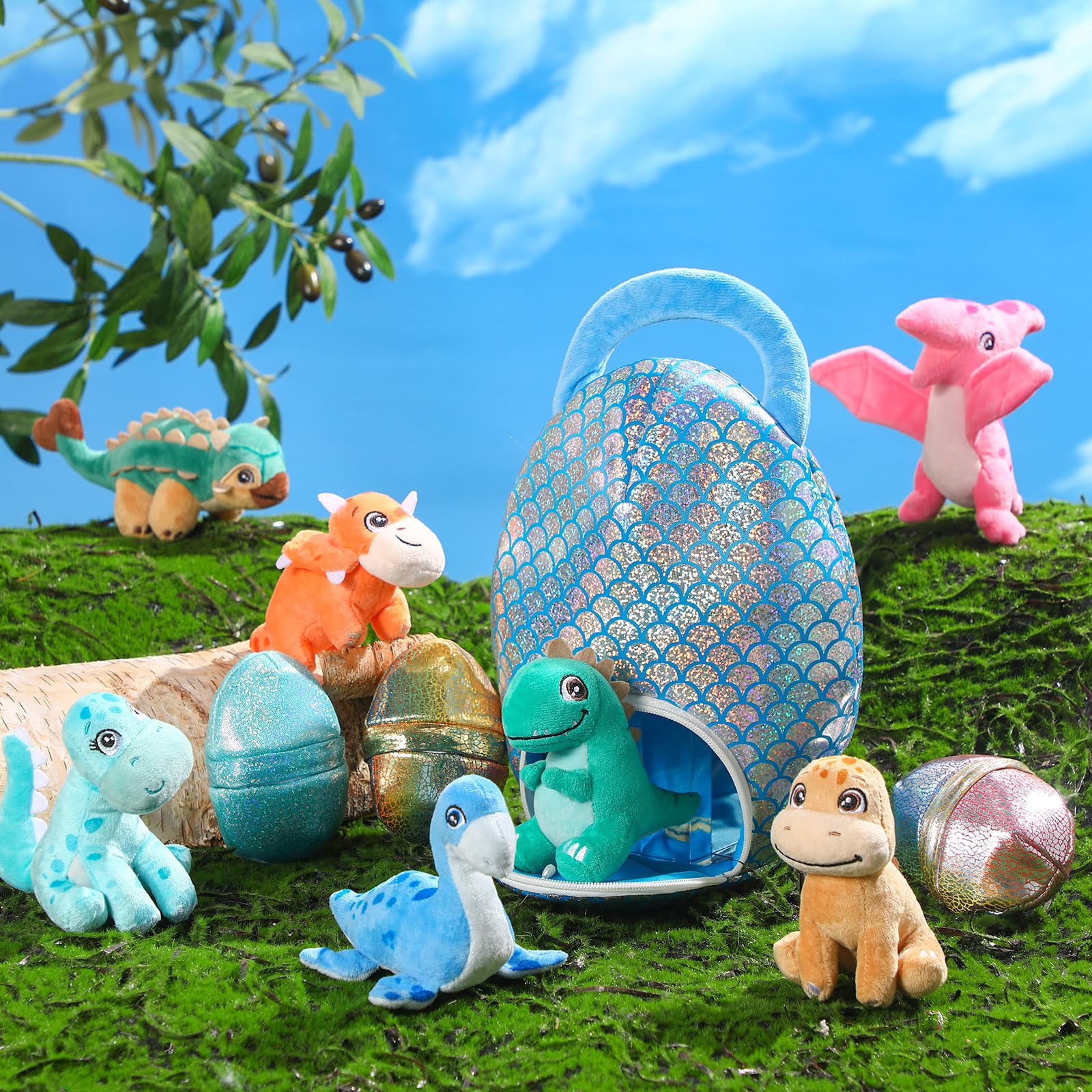 Zhanmai 4-inch dinosaur egg packs ideal for party favors.