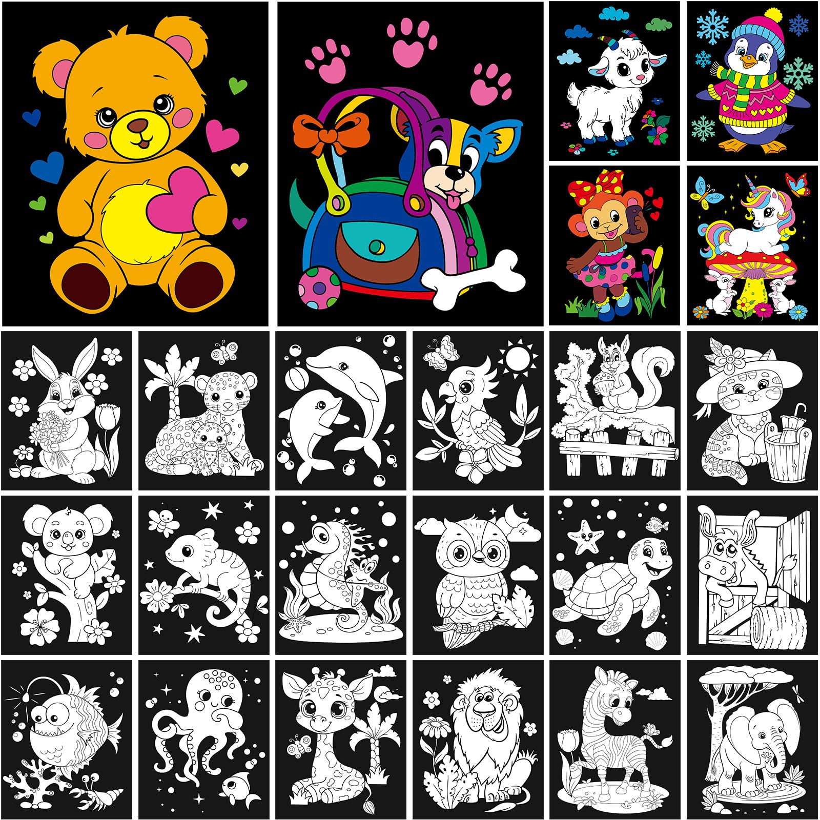 Zhanmai velvet coloring poster animal designs for kids' color exploration.