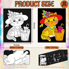 Zhanmai velvet poster close-up shows soft texture and bold outlines for easy coloring.