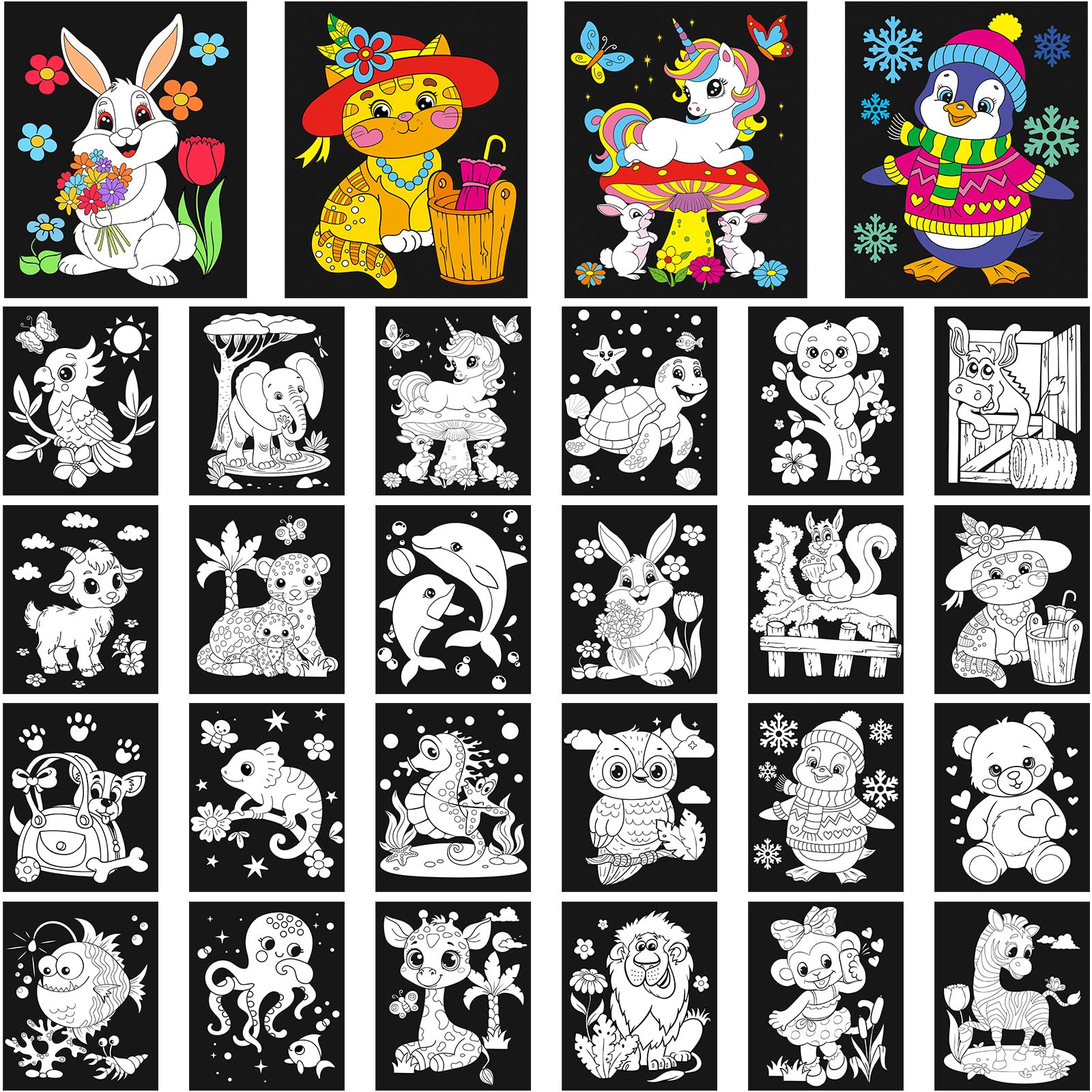 Zhanmai velvet coloring poster forest scene for calming coloring and vivid results.