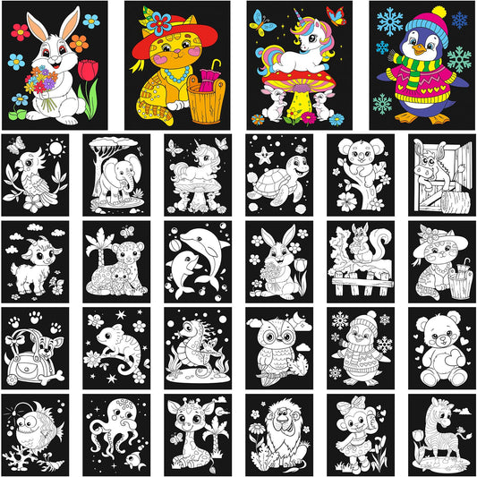 Zhanmai velvet coloring poster forest scene for calming coloring and vivid results.