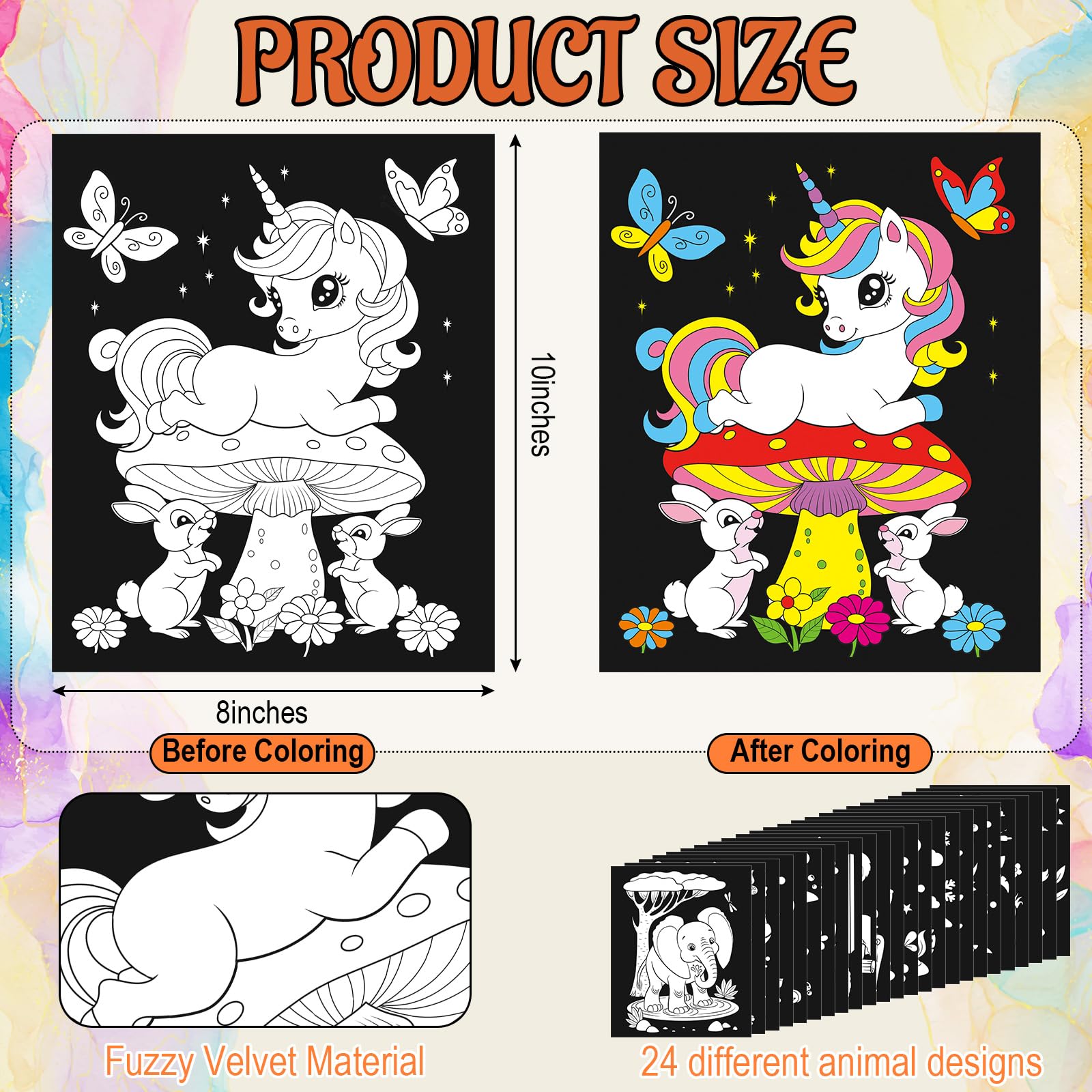 Zhanmai velvet coloring poster mammals theme boosts focus and motor control.