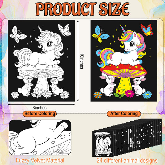Zhanmai velvet coloring poster mammals theme boosts focus and motor control.