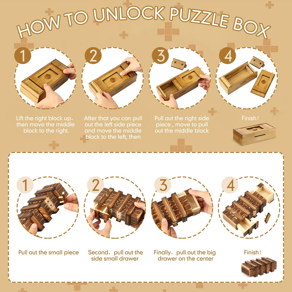 Zhanmai wooden puzzle box teaser design, ideal as decorative mystery gift.