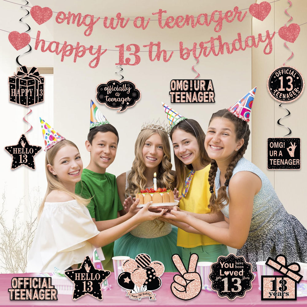 ZHAOQIZENG decorative cards with Hello 13 and Official Teenager themes.