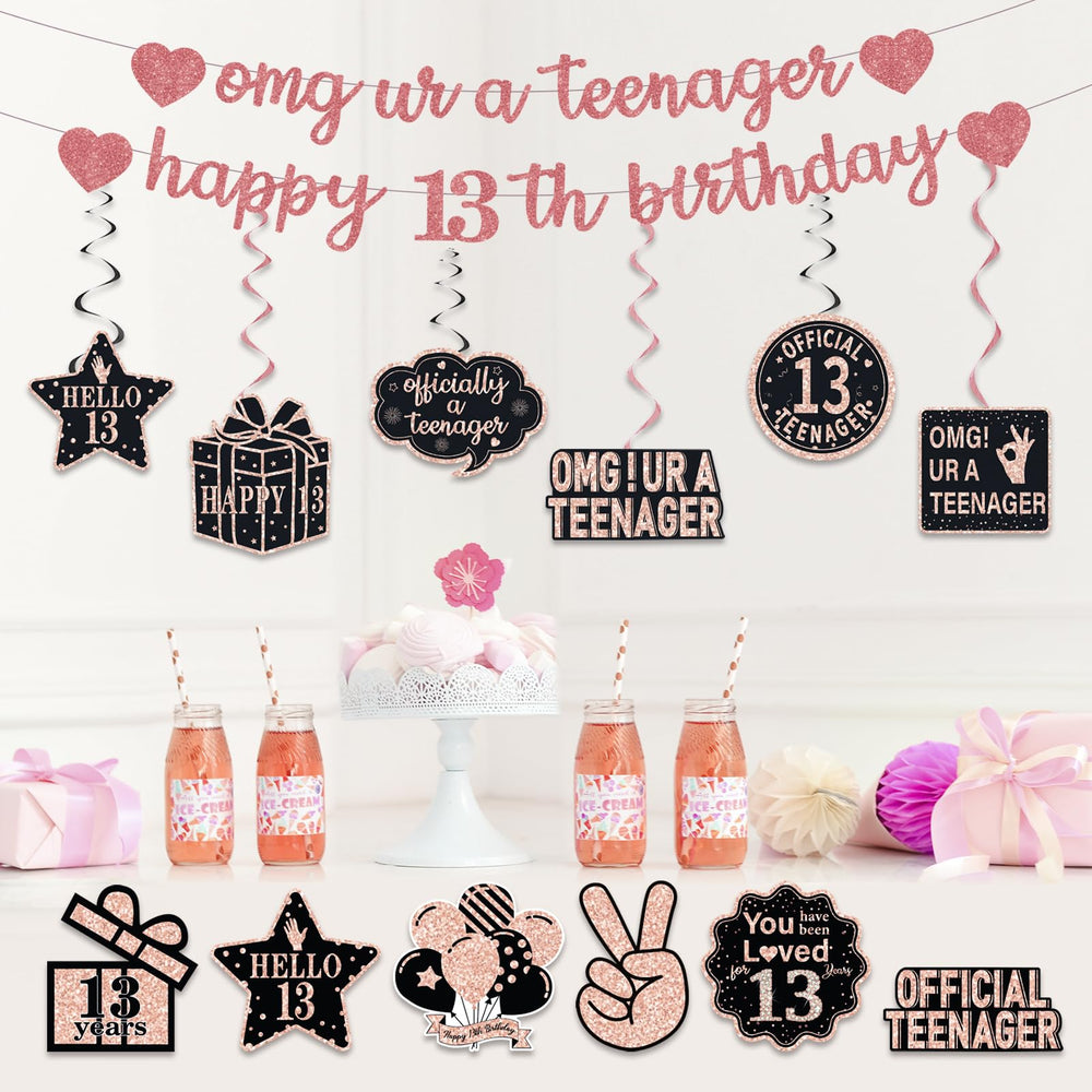 ZHAOQIZENG 13th banner enhances teen themed photo backdrop.