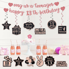 ZHAOQIZENG 13th banner enhances teen themed photo backdrop.