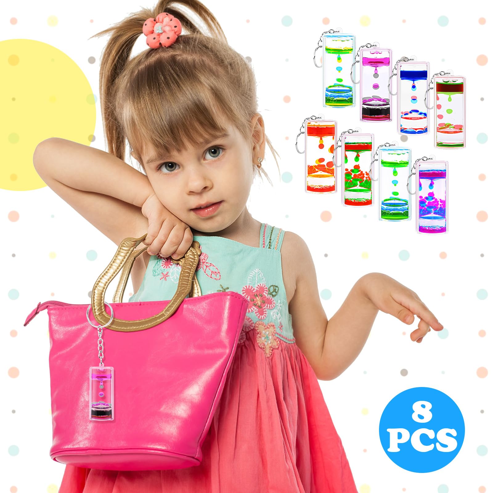 ZHBWOW multicolor liquid motion bubbler keychain versatile for play and study.