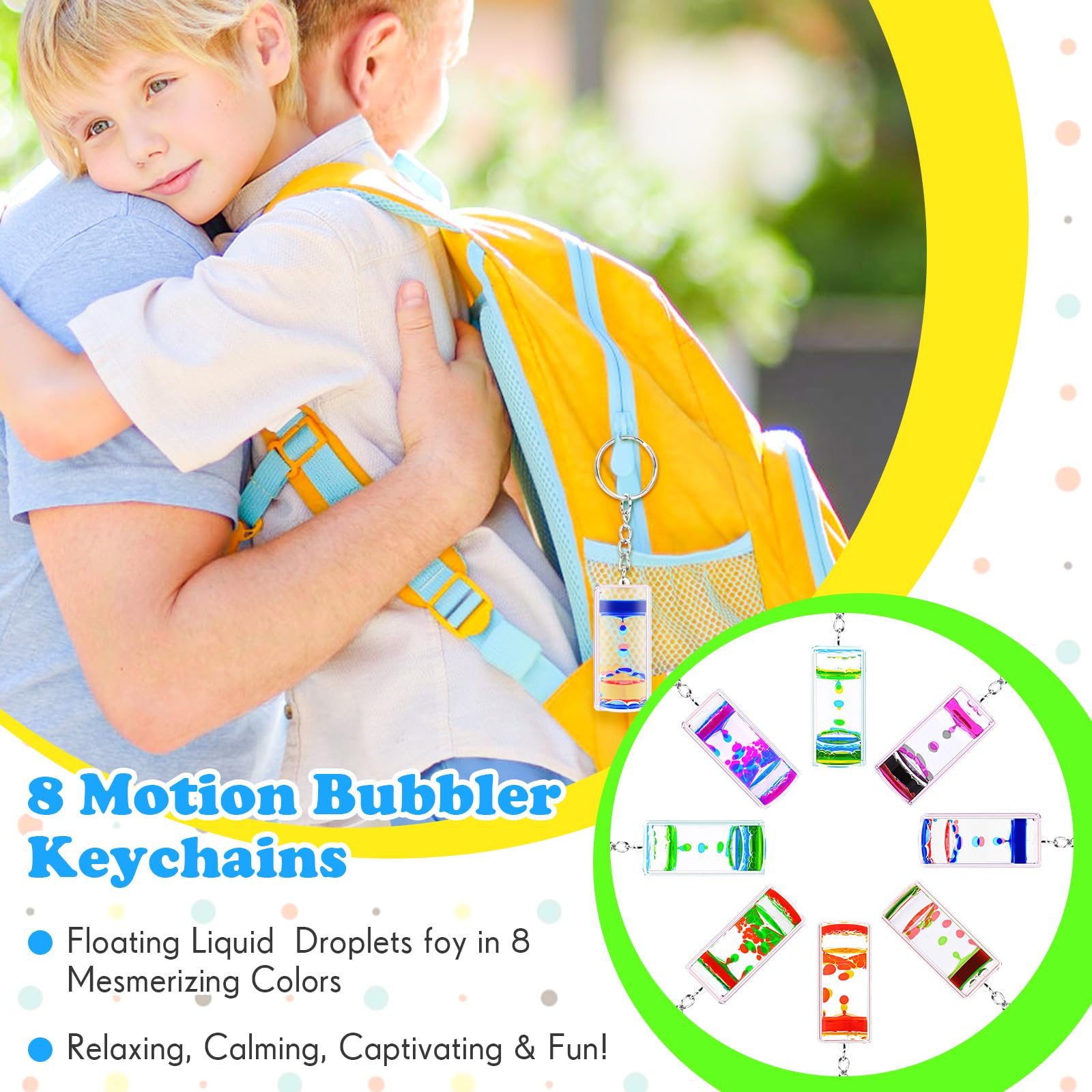 ZHBWOW pink liquid motion bubbler keychain supports calming focus.