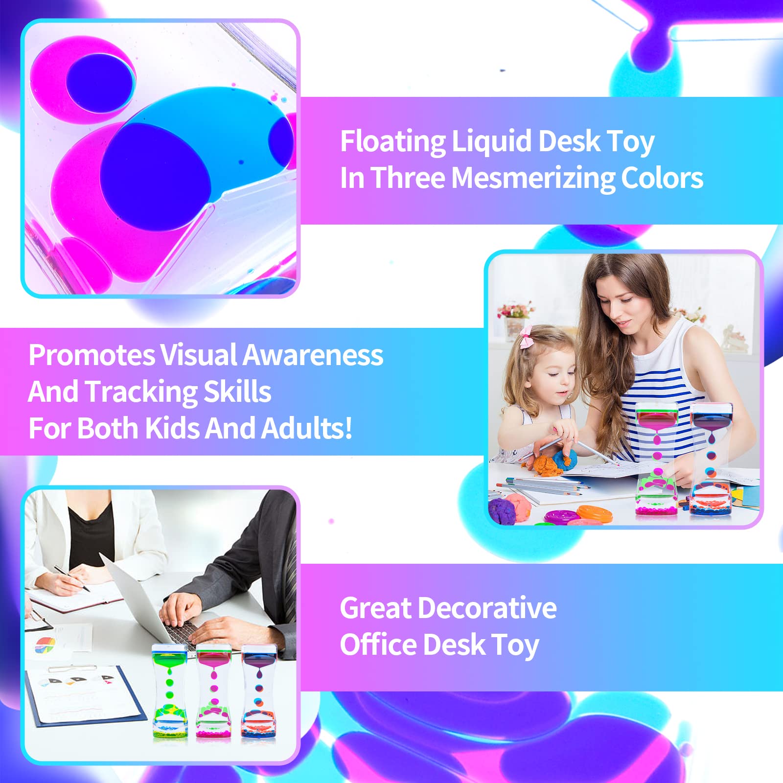 ZHBWOW desk decor brings vibrant ambience with swirling liquid colors on workspaces