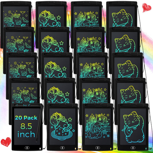Zhehao 20-pack LCD tablets with 8.5-inch boards for group drawing.