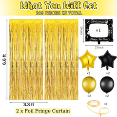 Zhehao 30pc New Year balloons in gold and black create party atmosphere