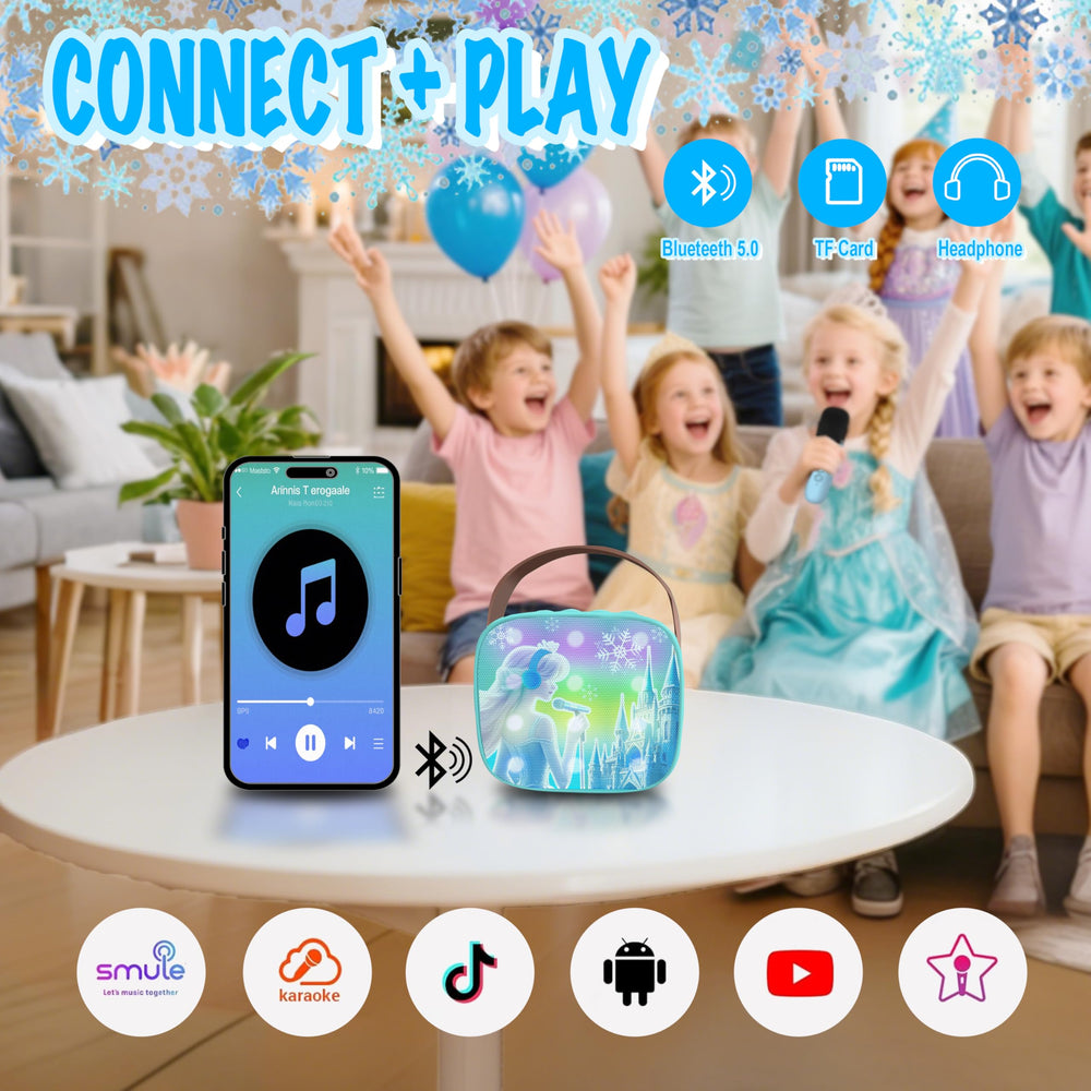 ZHIPAL Frozen karaoke machine rechargeable battery for hours of play.