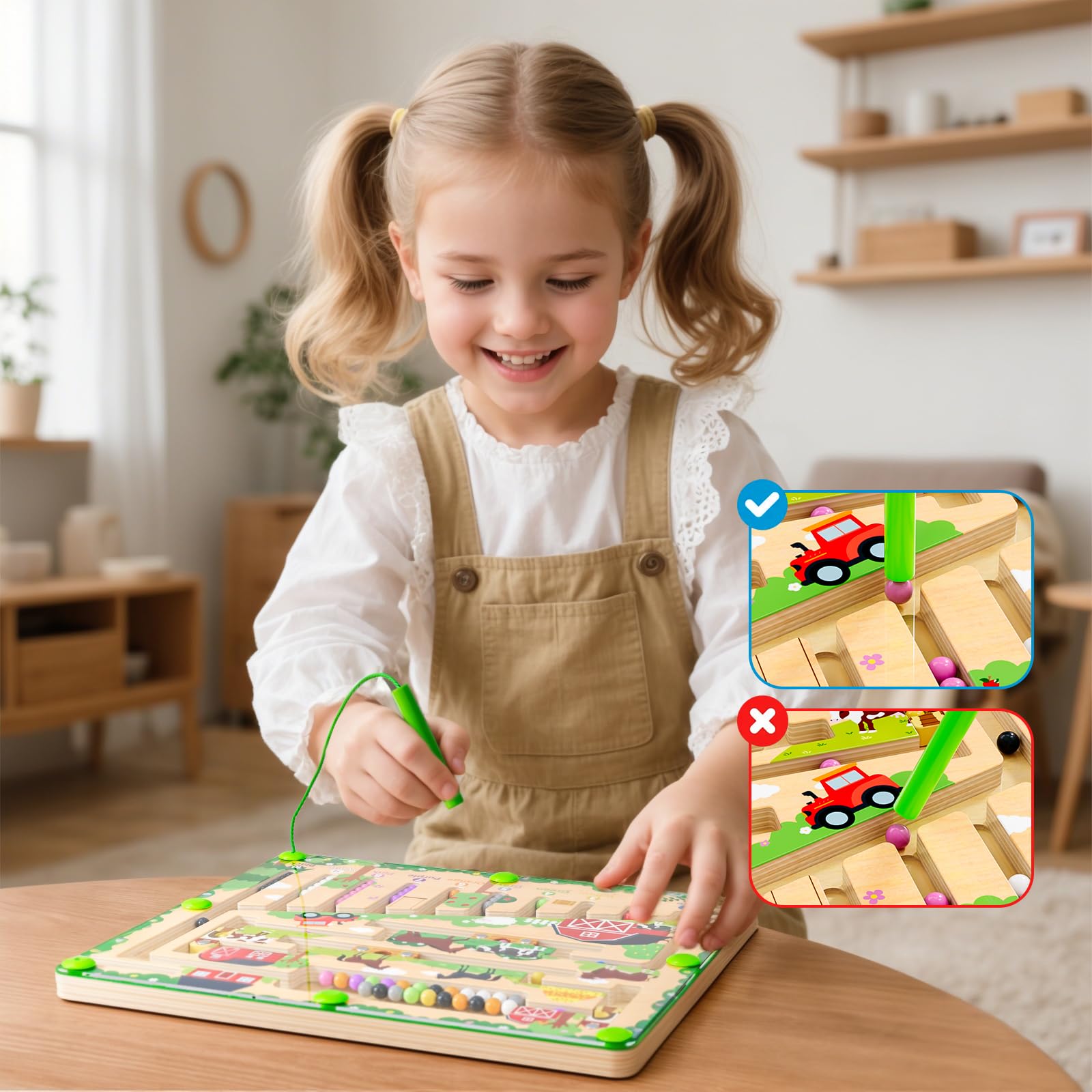 zhiwuzhu Acrylic sheet adds durability and bead retention during play.